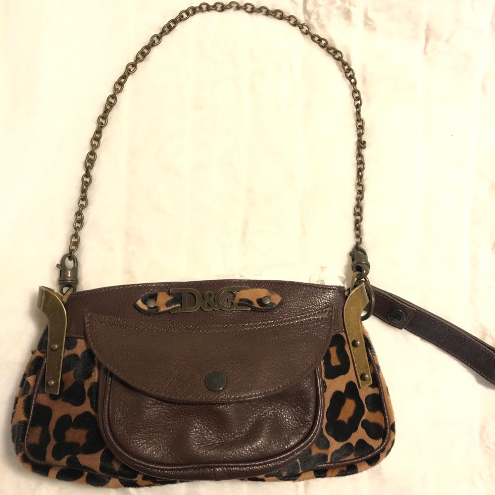 DOLCE & GABANA round leopard-effect purse